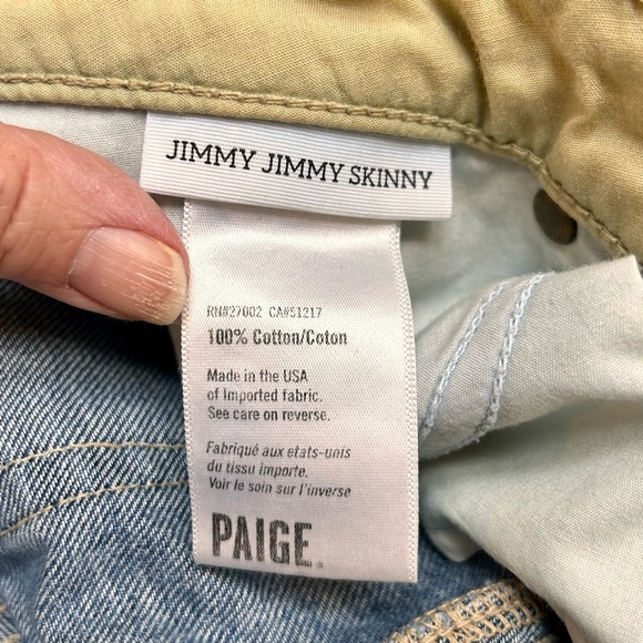 PAIGE Jimmy Jimmy Skinny Distressed Jeans Sz 28 - Picture 3 of 10